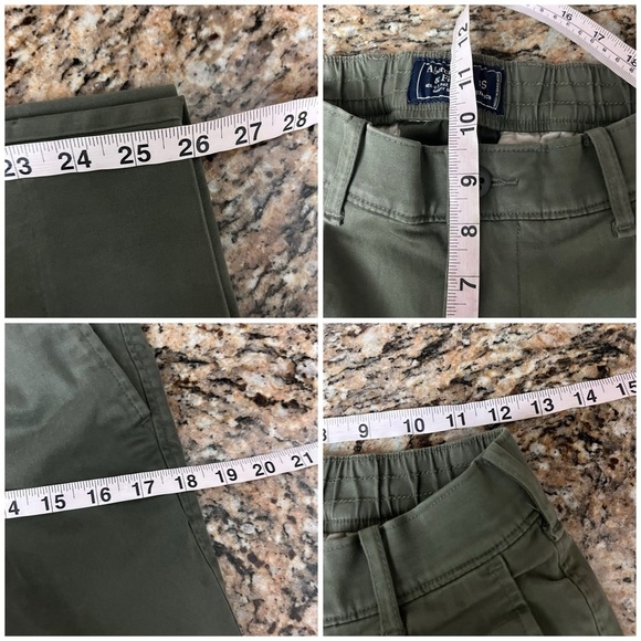 Vintage Y2K Abercrombie & Fitch Green Pleated Crop Pants Womens XS Preppy Coast - Picture 4 of 9